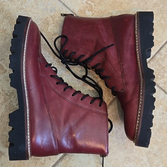Madewell The Citywalk Lugsole Leather Lace-up Boot EUC - Picture 7 of 11